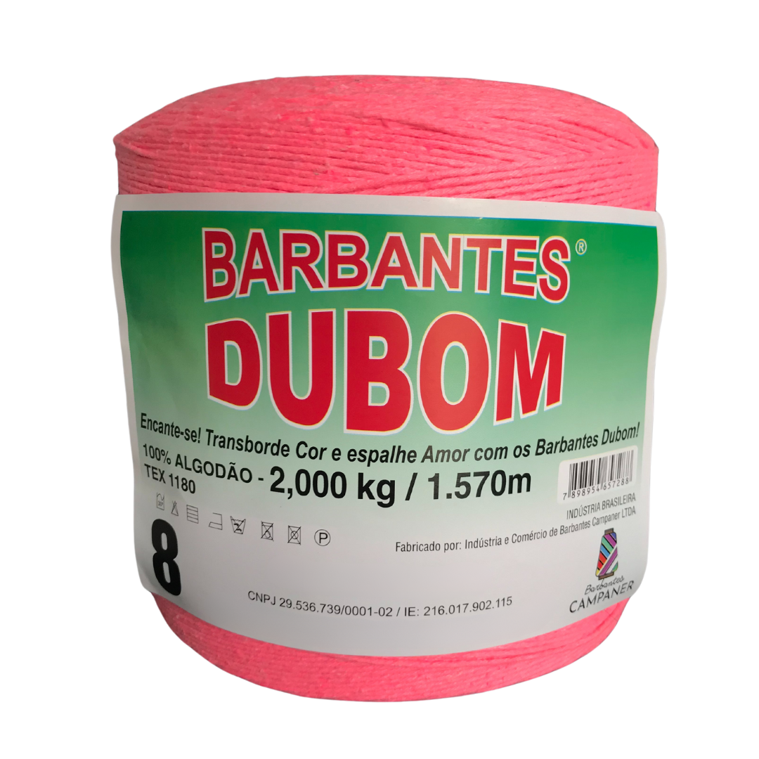 Barbante Dubom Rosa Neon - 2 Kg - Fio 8 - 1570m (1554)