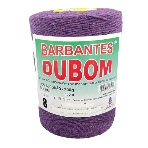 Barbante Dubom Roxo Uva - 700 Gr - Fio 8 - 550m (2141)