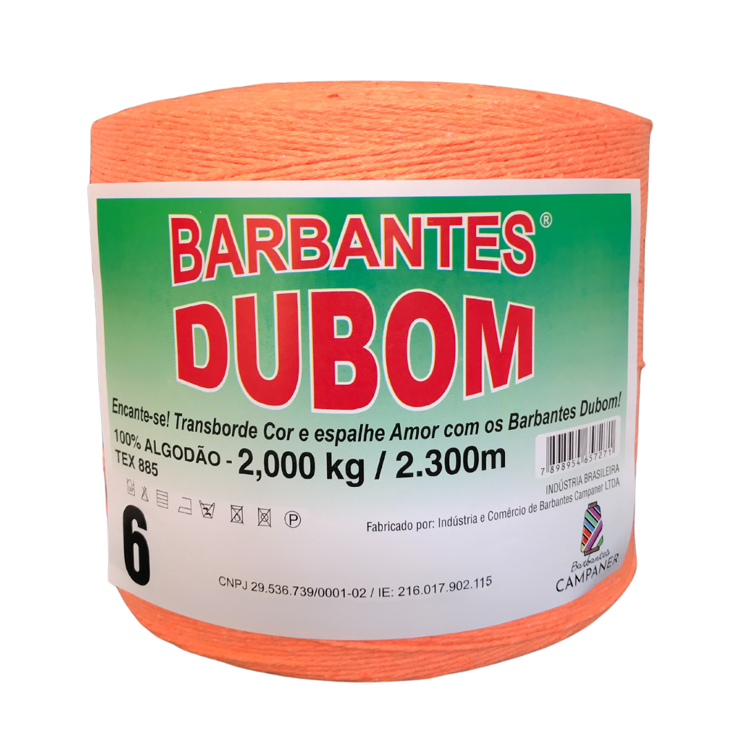 Barbante Dubom Salmão Neon - 2 Kg - Fio 6 - 2300m (1821)