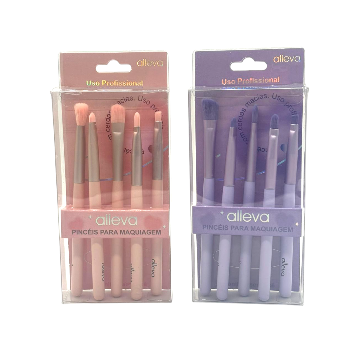Kit Com 5 Pincéis Profisionais Alleva (1130)