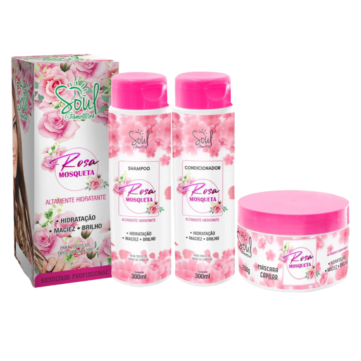 Kit Capilar Rosa Mosqueta Soul Cosméticos (3329)