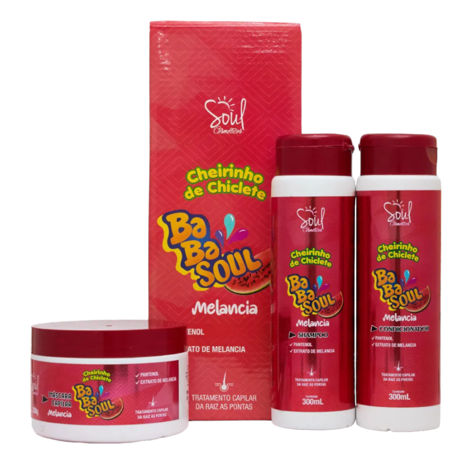 Kit Capilar Cheirinho de Chiclete BabaSoul Melancia Soul Cosméticos (3961)