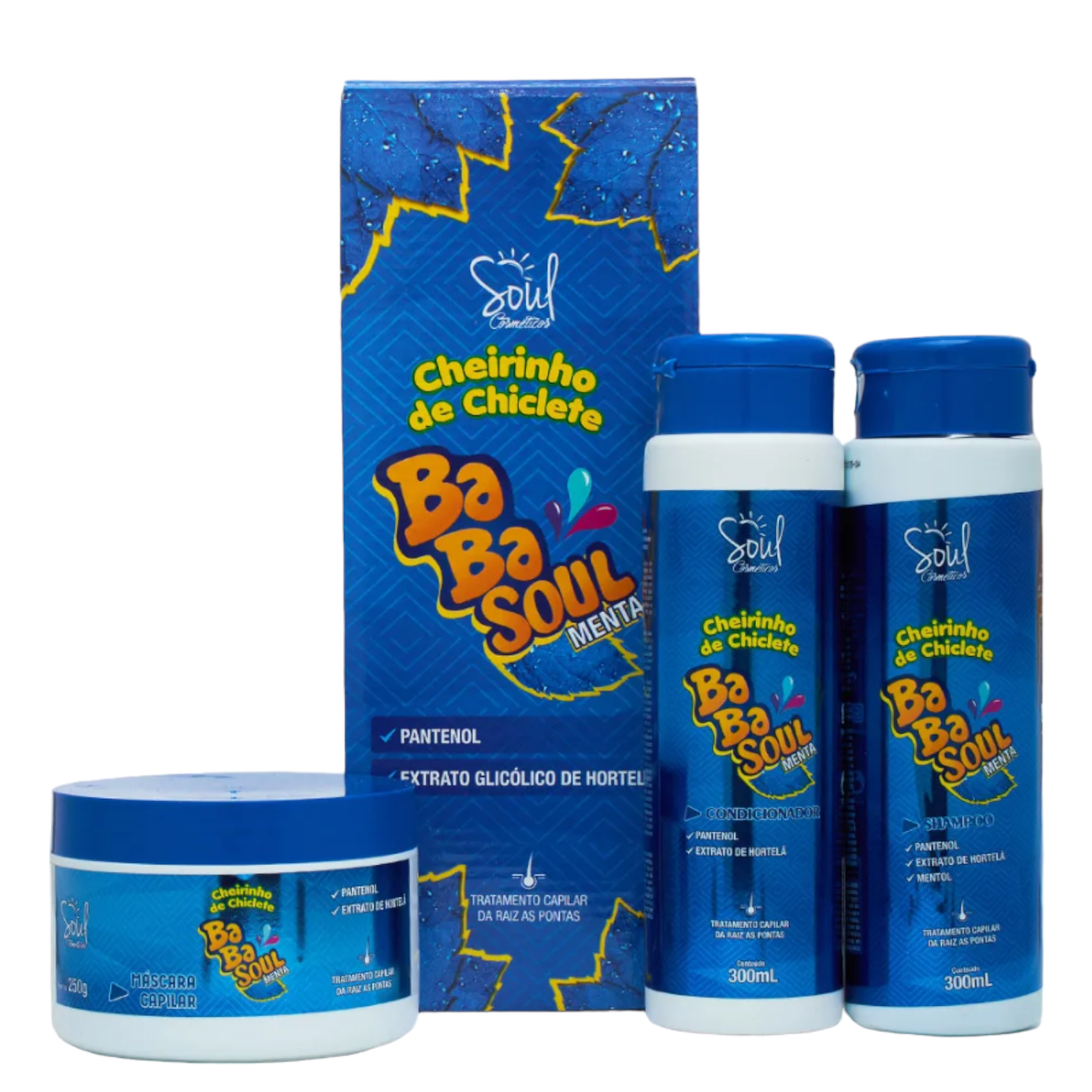 Kit Capilar Cheirinho de Chiclete BabaSoul Menta Soul Cosméticos (3848)