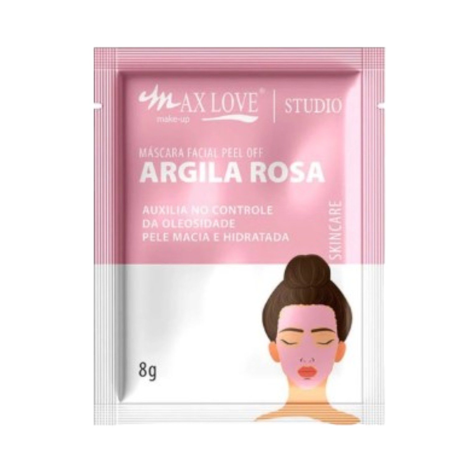 Máscara Facial Peel Off Argila Rosa Sachê Max Love (7057)