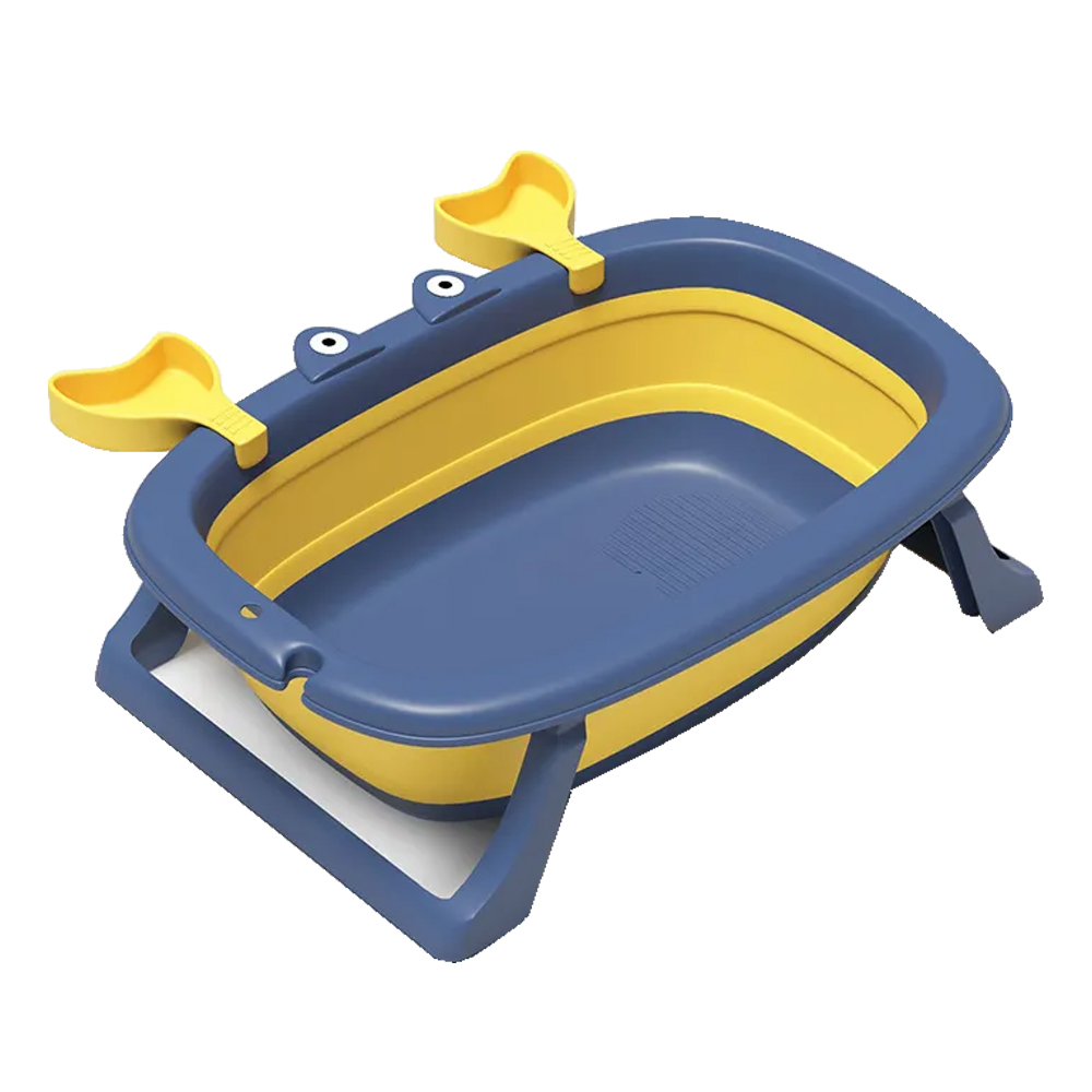 Banheira para Bebê Infantil Retrátil Dobrável Modelo Caranguejo Feliz - 0 a 2 Anos de Idade - Cor: Azul (142-Az-Comp)