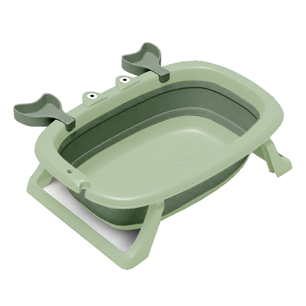 Banheira para Bebê Infantil Retrátil Dobrável Modelo Caranguejo Feliz - 0 a 2 Anos de Idade - Cor: Verde (142-Vd-Comp)