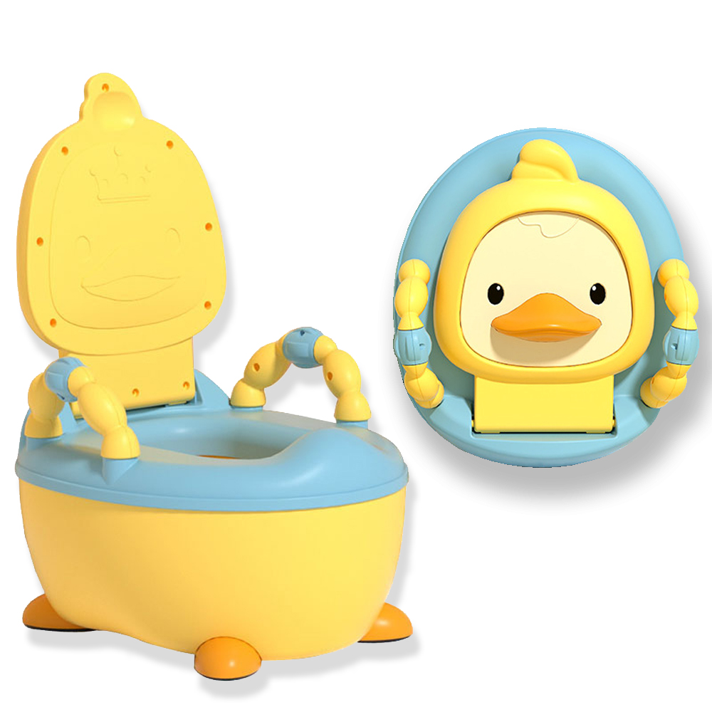 Troninho Penico Sanitário Infantil Privadinha Patinho Feliz Cor:Amarelo (168-Am-Comp)