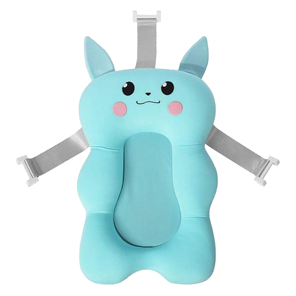 Almofada para Banho do Bebê Banheira Universal com Alças de Encaixe Bichinhos Felizes Modelo:Coelhinho Azul Turquesa (170-Az-Comp)