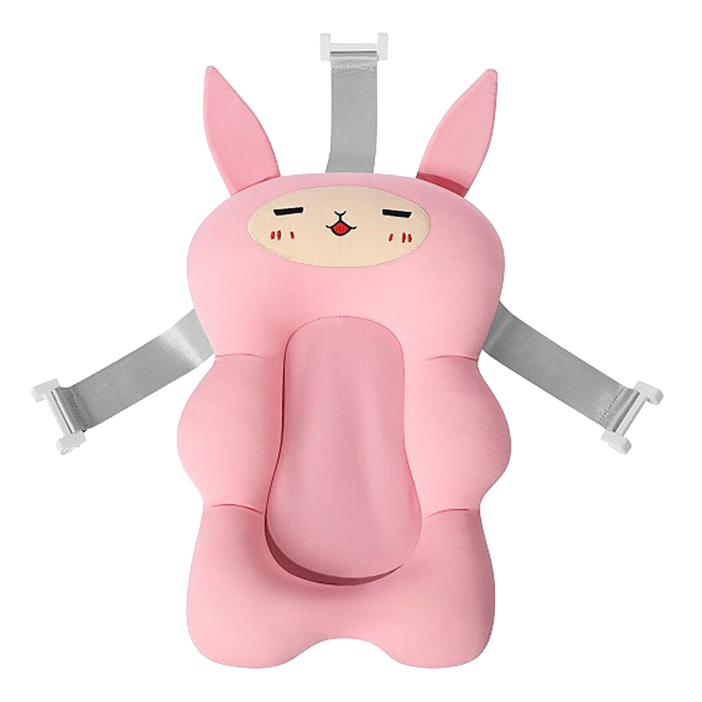 Almofada para Banho do Bebê Banheira Universal com Alças de Encaixe Bichinhos Felizes Modelo:Raposinha Rosa (170-Rs-Comp)