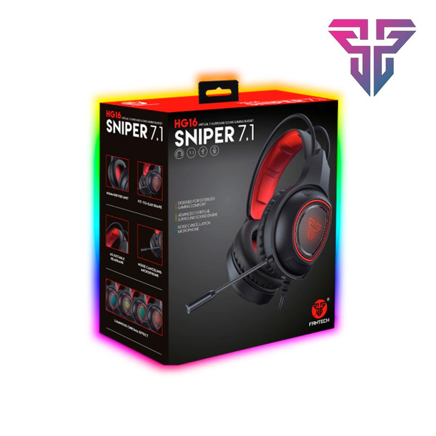 Headset Gamer Sniper 7.1 USB Iluminação RGB Fantech HG16 (2697721)