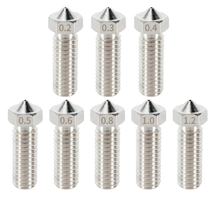 Bico Nozzle Aço Inox 0,4 0,5 0,6 0,8 1,0 mm Mk8 E3d Volcano (E1.05)