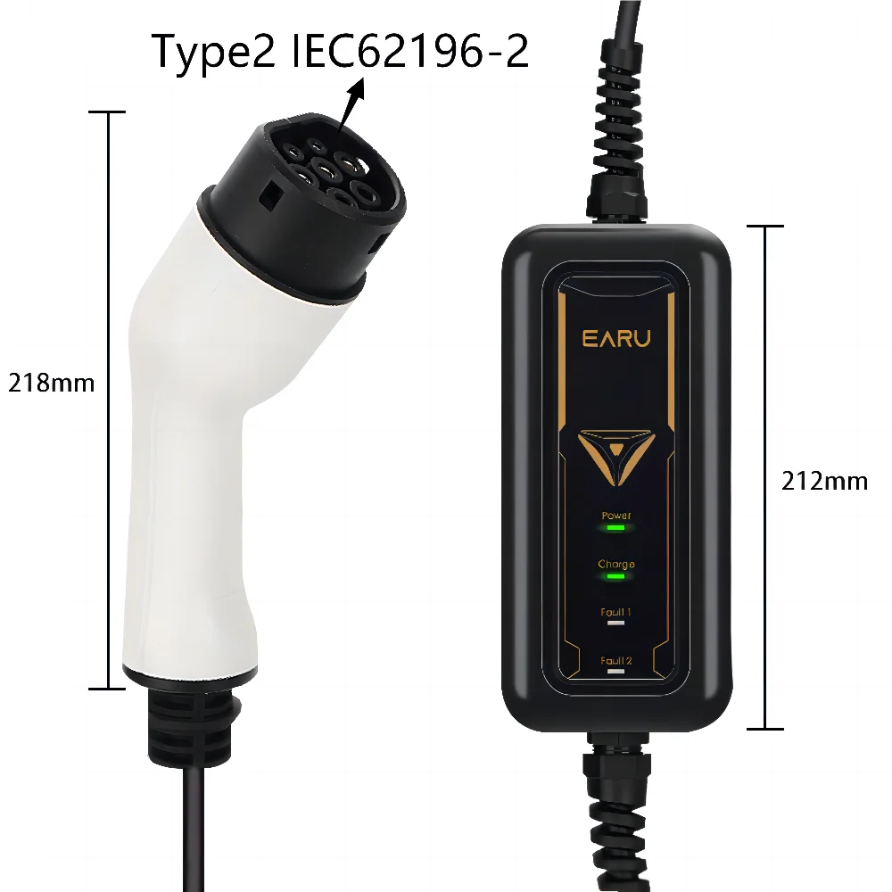 Carregador Bivolt Portátil P/ Carro Elétrico Tipo 2 3.5kw16A (7897523153299)