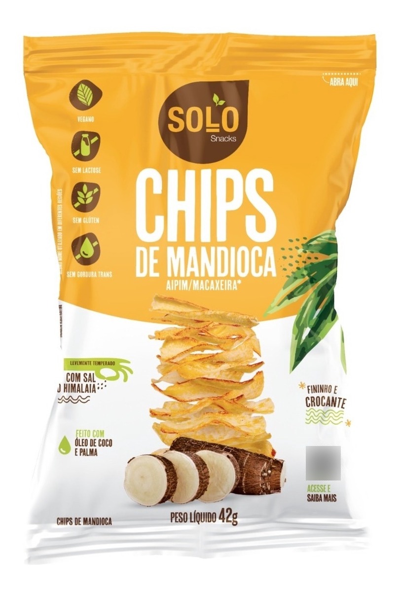 Chips de Mandioca Aipim Macaxeira 42g Solo Snacks