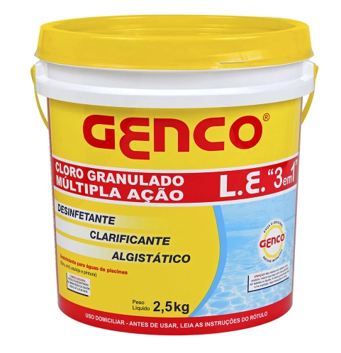 Cloro Granulado Múltipla Ação 3 em 1 Genco Balde 2,5 kg (G3.05.01)