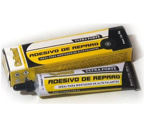 Kit 10 Colas Pretas Adesivo De Reparo Alto Falantes 40gr (E16.03.05 x10)