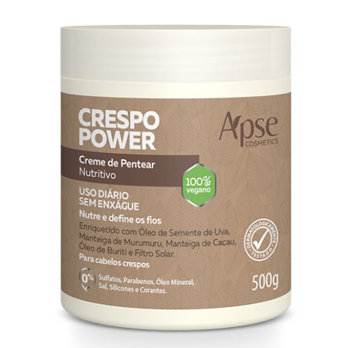 Creme De Pentear Crespo Power Nutritiva 500g - Apse Vegano ( amazon virtual) (B20.05.04)