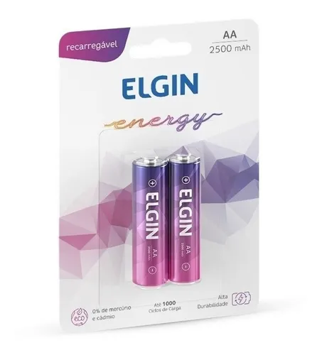 Pilha Recarregável Aa 2500mah Blister C/2 Elgin (05.18.01)