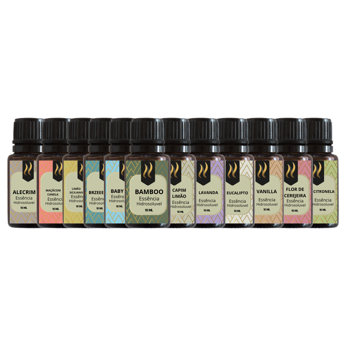 Kit Forte  12 Essências Aromatizantes P/ Difusor Nattuaromas (7897523154289)