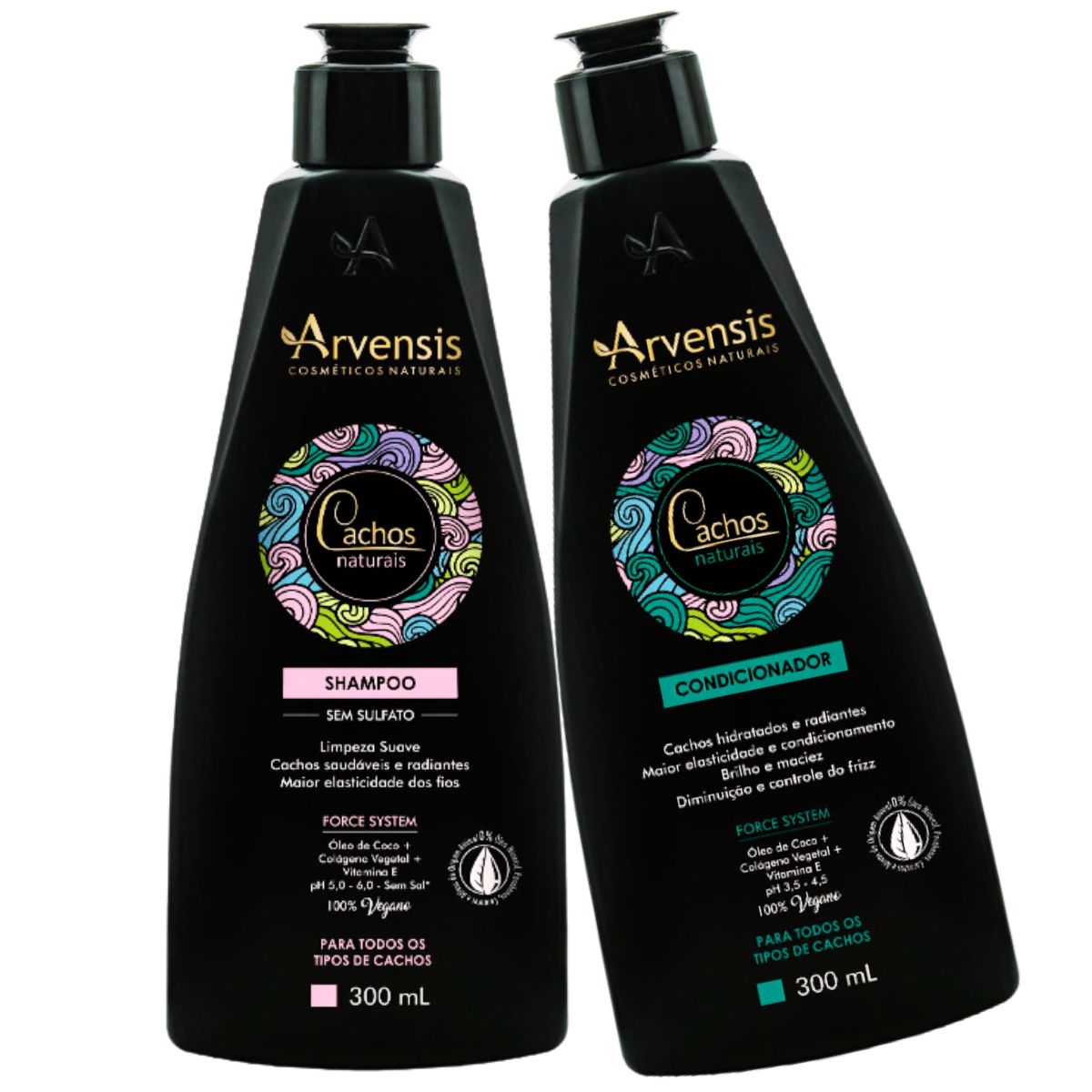 Kit Shampoo E Condicionador Cachos Naturais Arvensis 300ml (7897523151813)