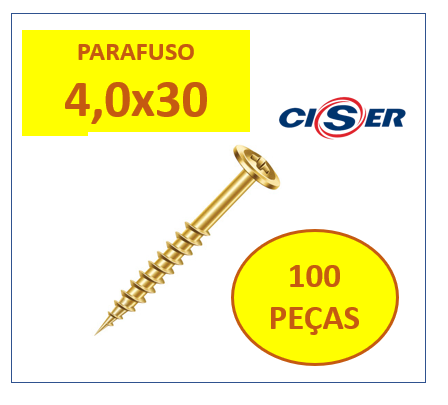 Parafuso Flangeado Philips Madeira 4,0x30 Ciser 100un (E5.01.04 - 100un)