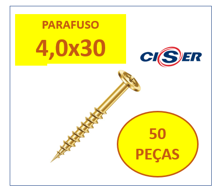 Parafuso Flangeado Philips Madeira 4,0x30 Ciser 50un (E5.01.04 - 50un)