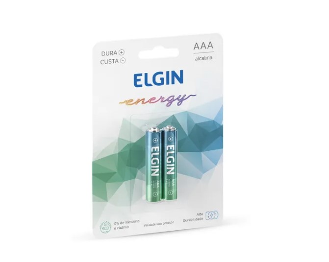 Pilha Palito Alcalina Aaa Blisters 2 Unid. Elgin Original (05.08.05)