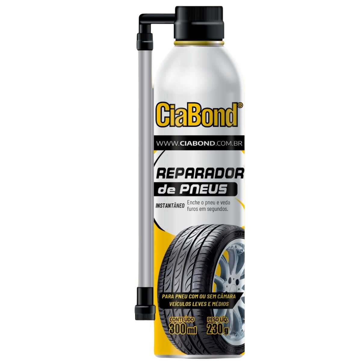 Reparador De Pneus Instantâneo Veda Furos 300ml Ciabond (7898910332617)
