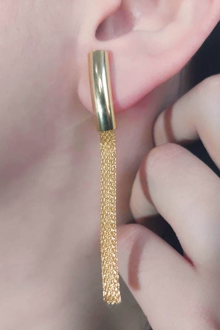 Brinco Fio Grosso Trabalhado Banhado em Ouro 18k (BR0252)