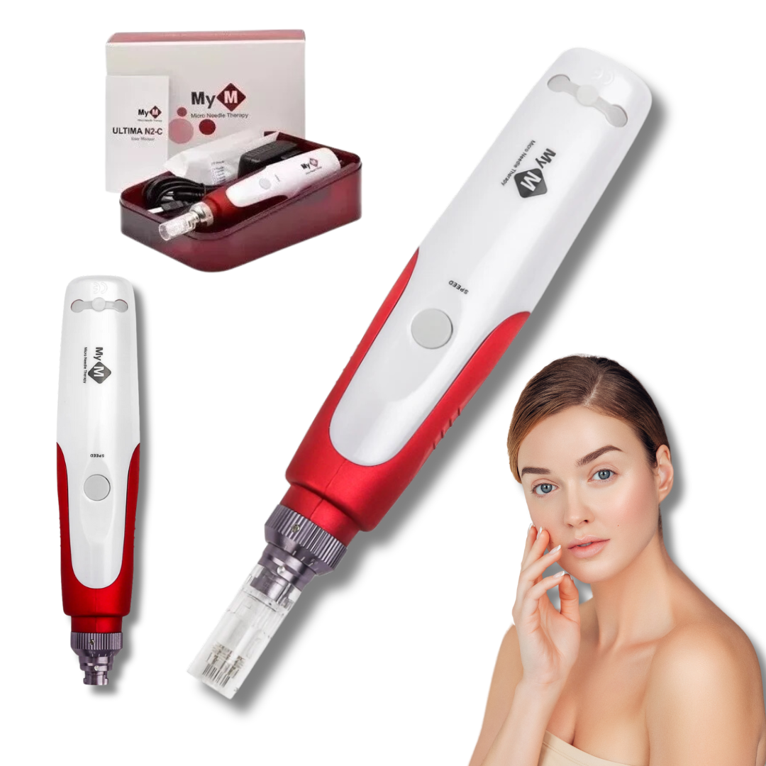 Hidra Gloss Dermapen Caneta Mym Microagulhamento + 3 Agulhas - Vernelho (CANAGV-DROPI)