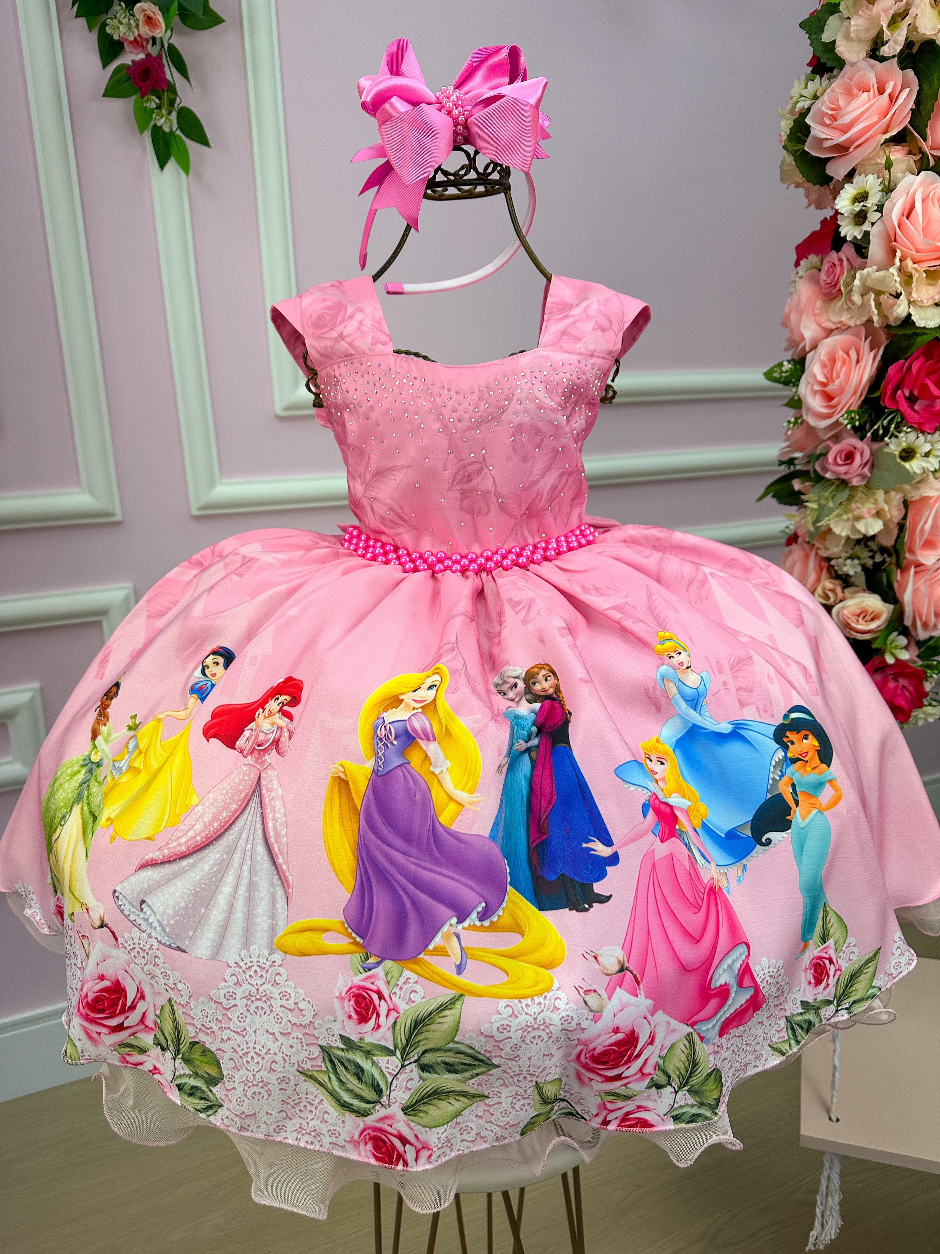 Vestido Juvenil Temáticos da Gigi Princesas Disney Rosa (VESTIJVLTMTGGPCSRS)