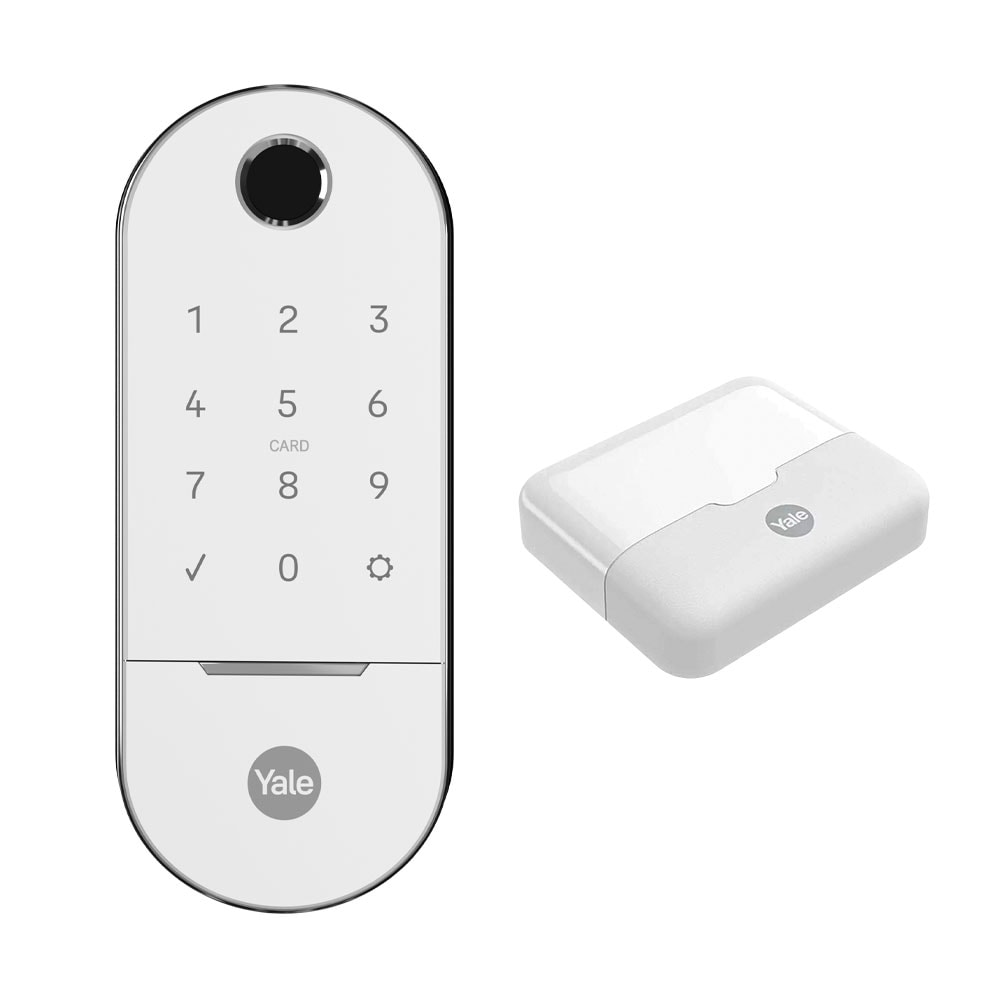 Kit Fechadura Digital LIA Rolete Branca- APP biometria senha (97112000-0)