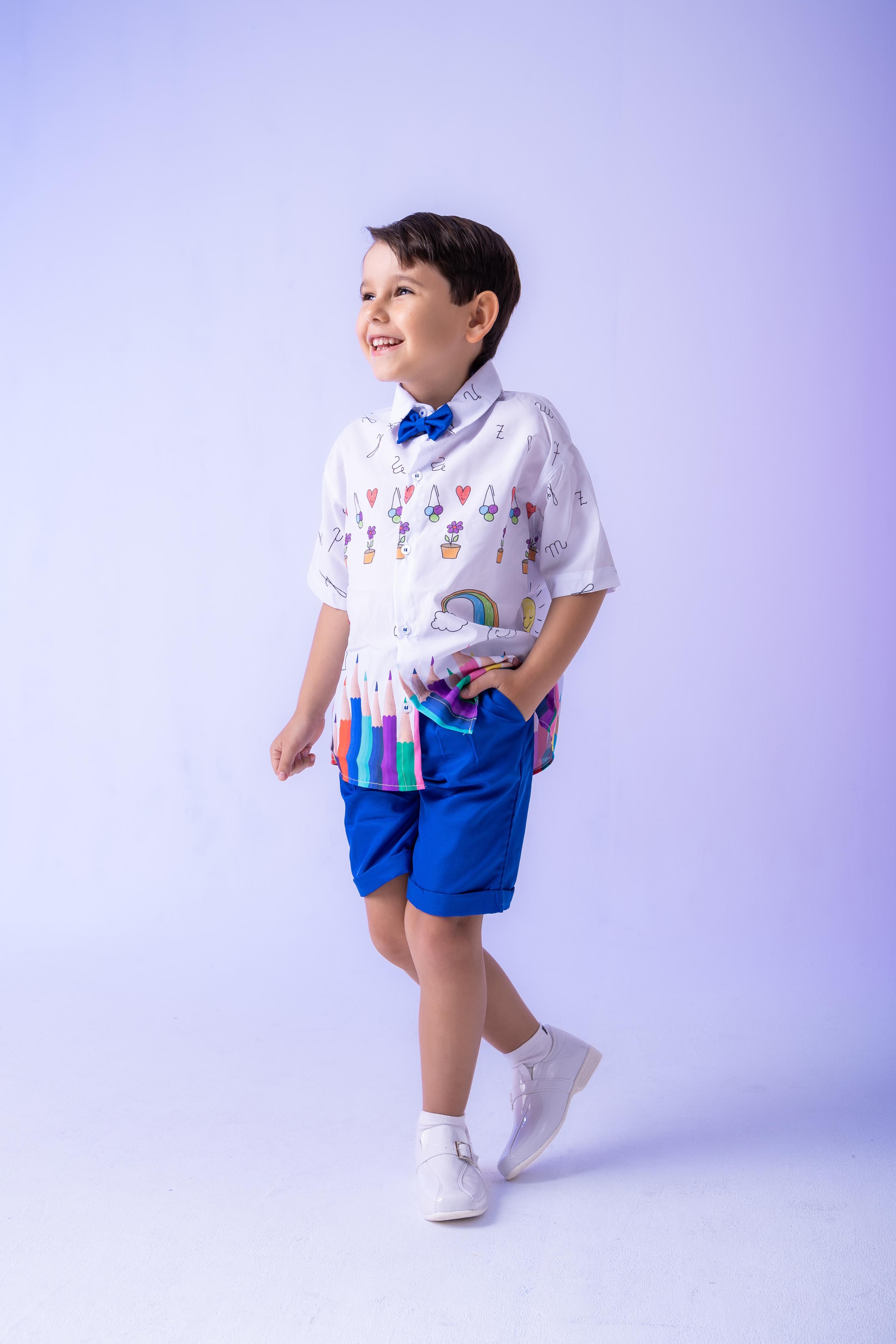 Conjunto Miss cherry Meninos - Lapis Aquarela Azul ABC (CONJMICRRYLAQAZUL)