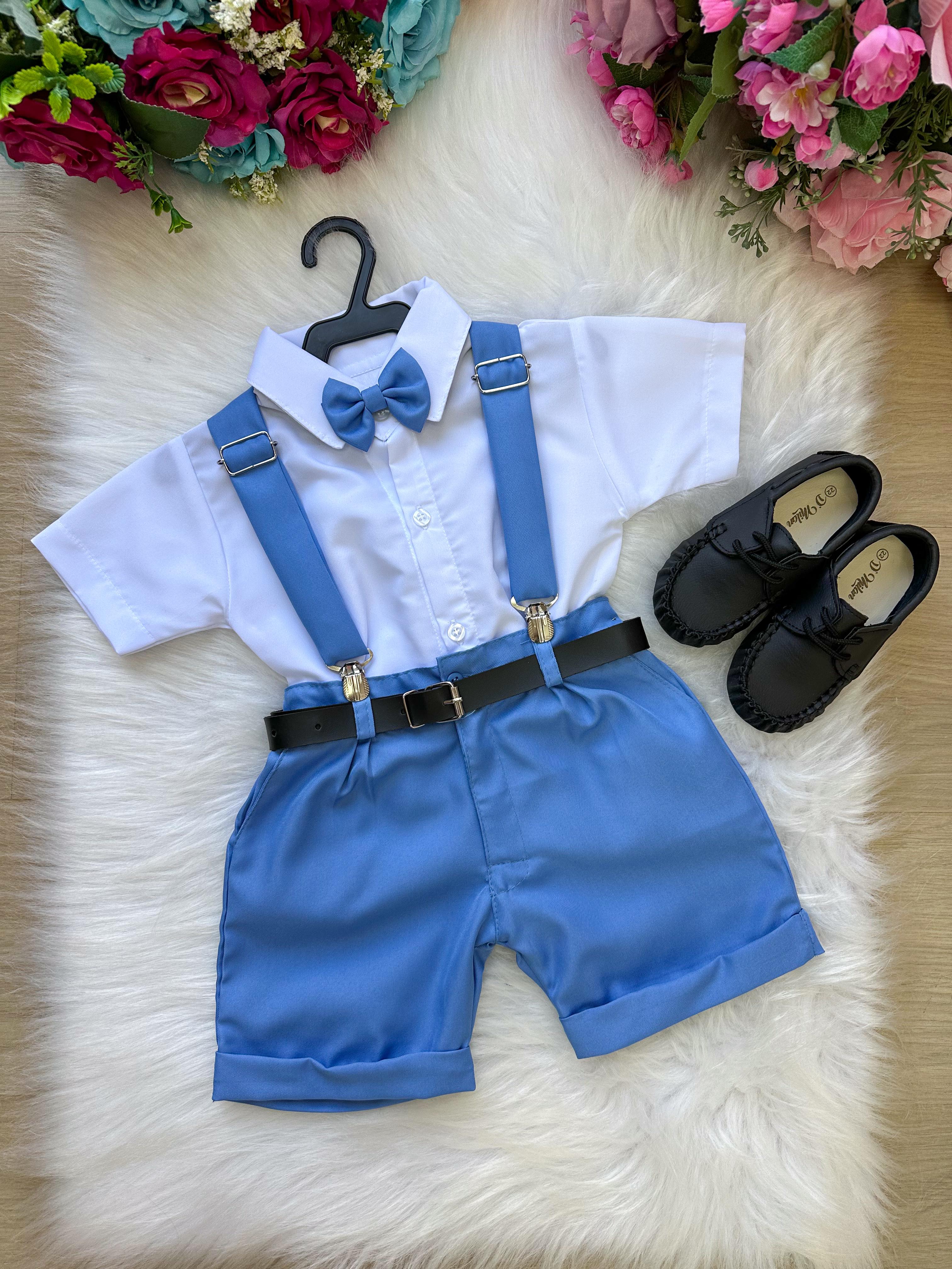 Conjunto Miss Cherry Meninos Social Shorts Ravi Azul Serenity (CNJMSCSSRAZSRNT)