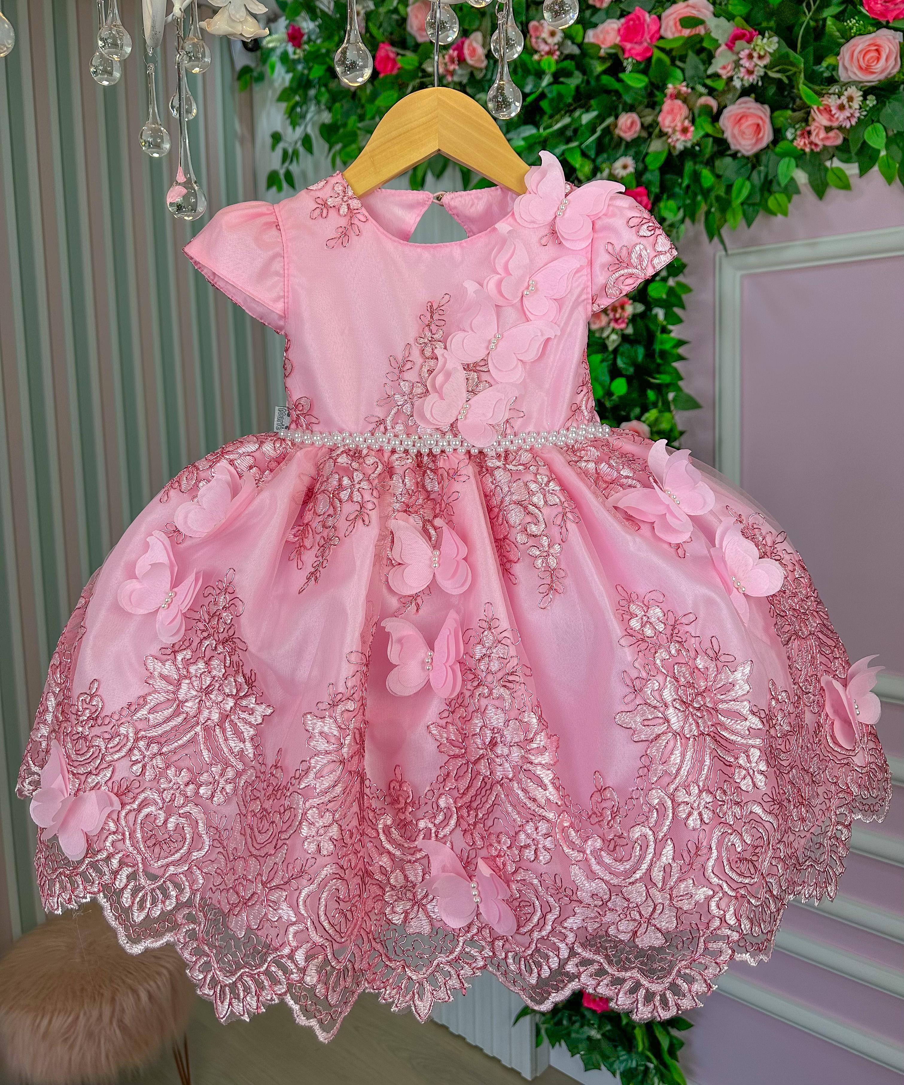 Vestido Marie Jardim Encantado Luxo Rosa Chiclete (VESTMARIEJRDENCLXROSCLT)