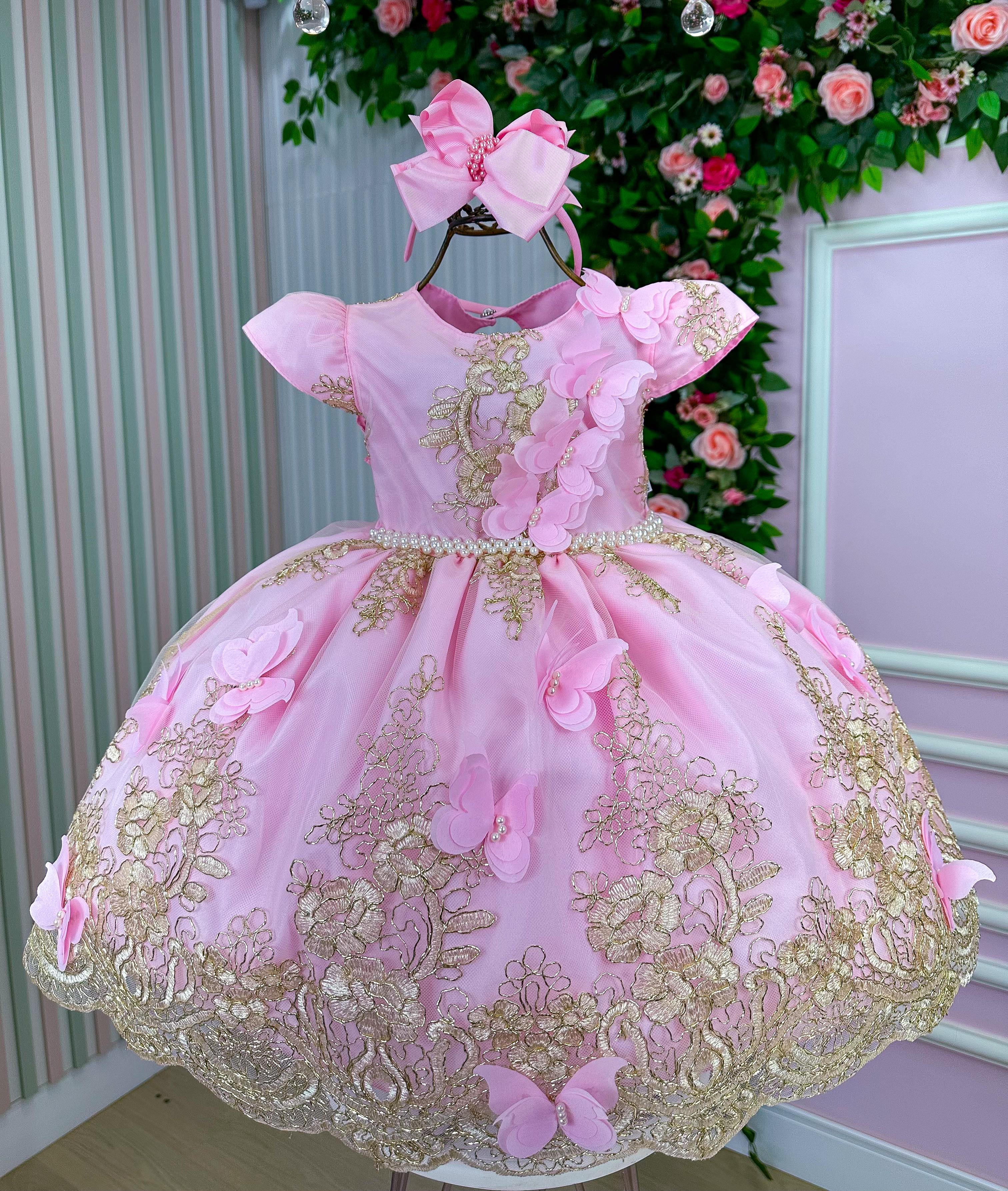 Vestido Marie Jardim Encantado Luxo Rosa Modelo 2 (VESTMRIJLXORMDL)