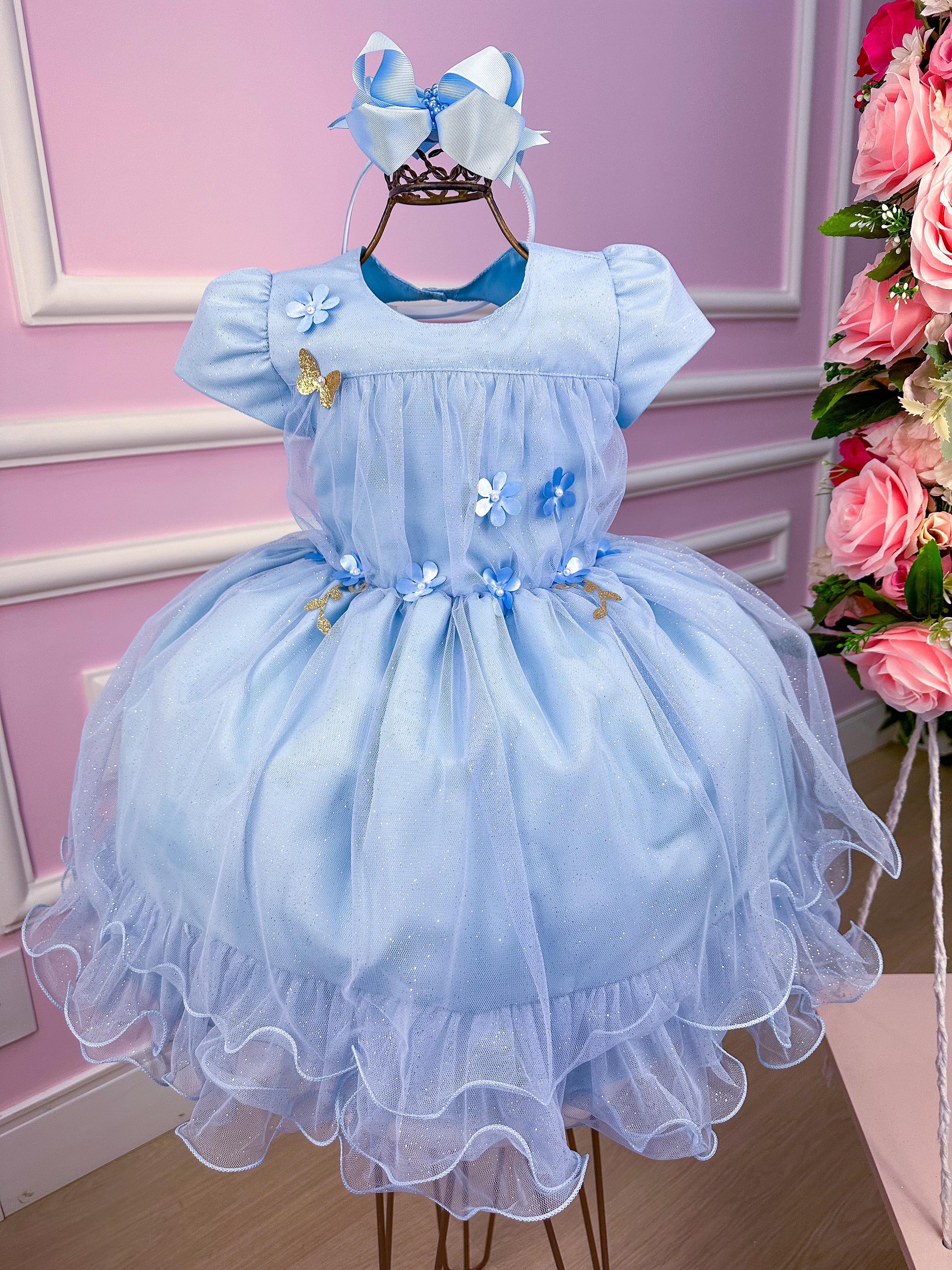 Vestido Vila Lele Jardim Encantado Alice Azul (VESTVLELEJENAZLBB)