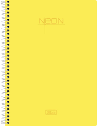Caderno - 1/4 - Neon - Folhas Pautadas - 80 Fls - Tilibra FA Cor:Amarelo (7891027302689)
