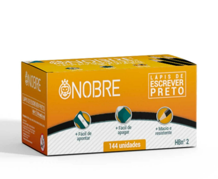 Caixa de Lápis Preto - C/144 - HB 2 - Nobre (7898569714918)