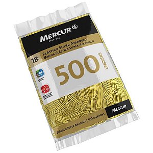 Elástico Super Amarelo - 500 Und - Mercur (7896342910397)