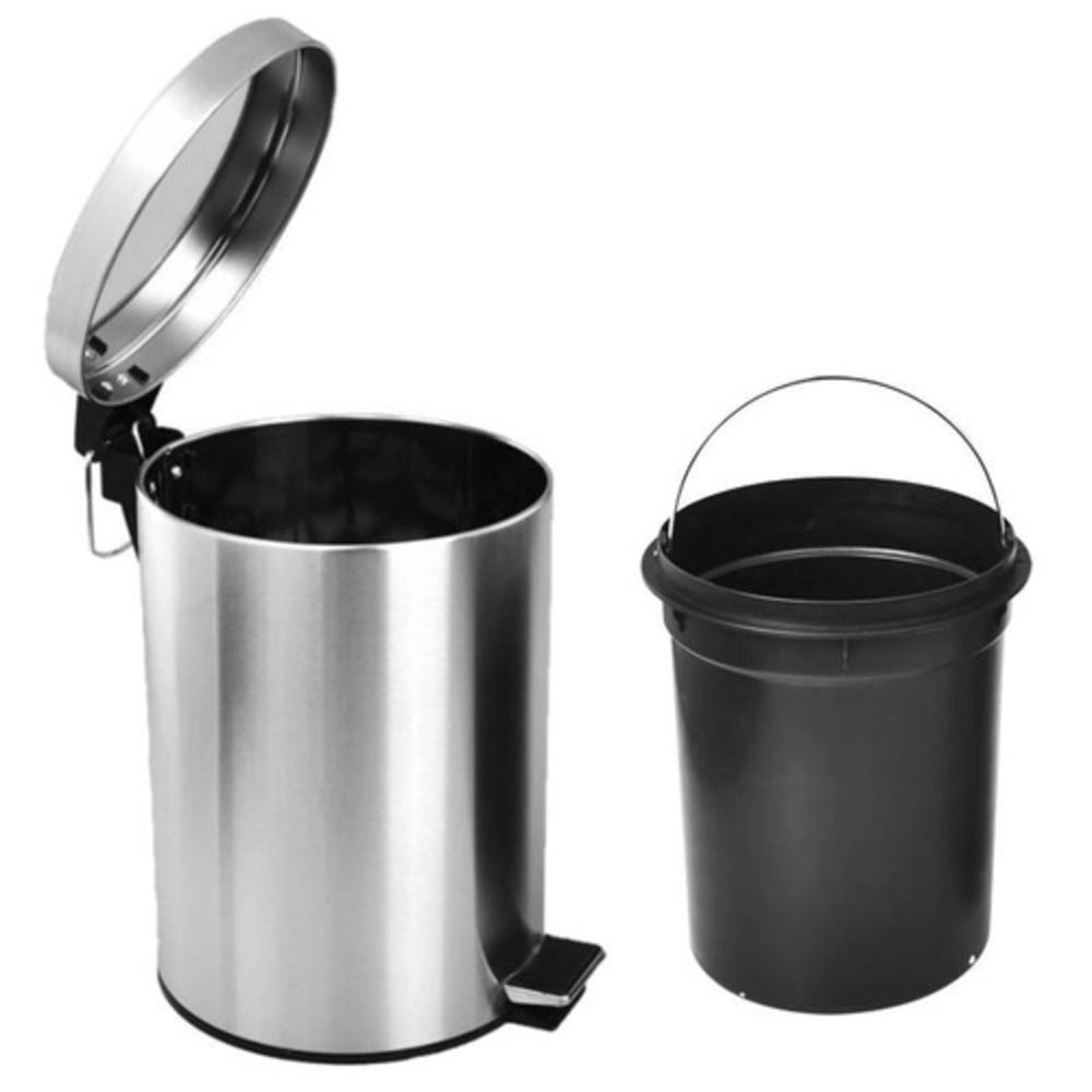 Lixeira Inox 3L Pedal Removível Prateada (7789)