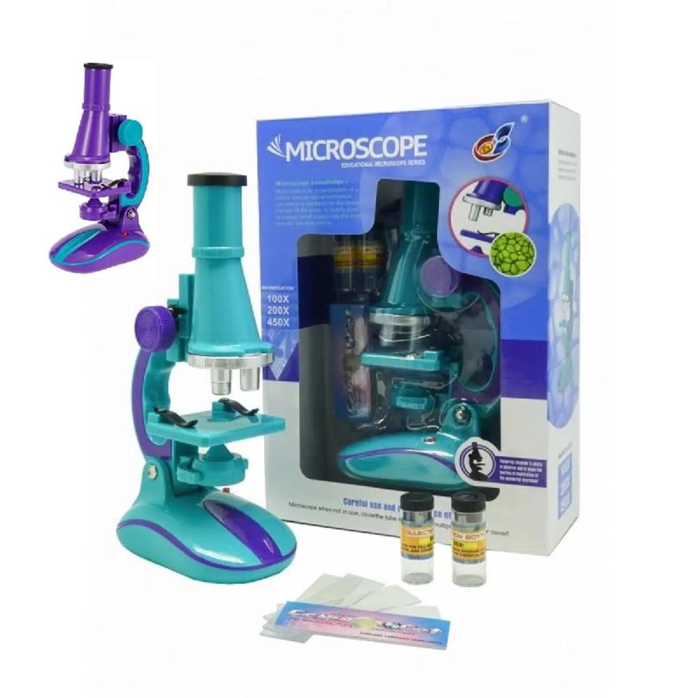 Microscópio Infantil com LED – 100X 200X 450X + Acessórios (4875)