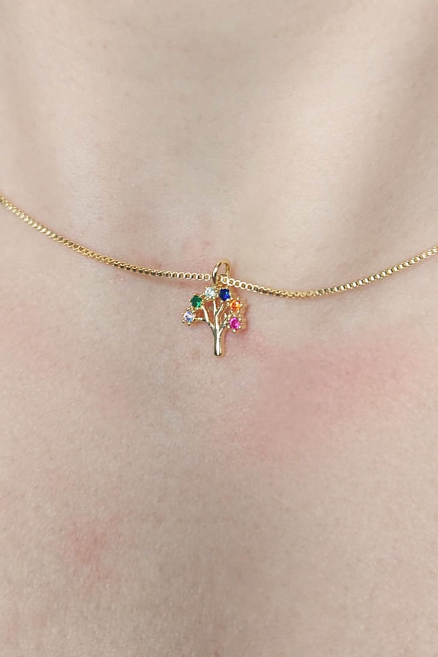Choker Árvore da Vida Colorida Banhado em Ouro 18k (CK0016)
