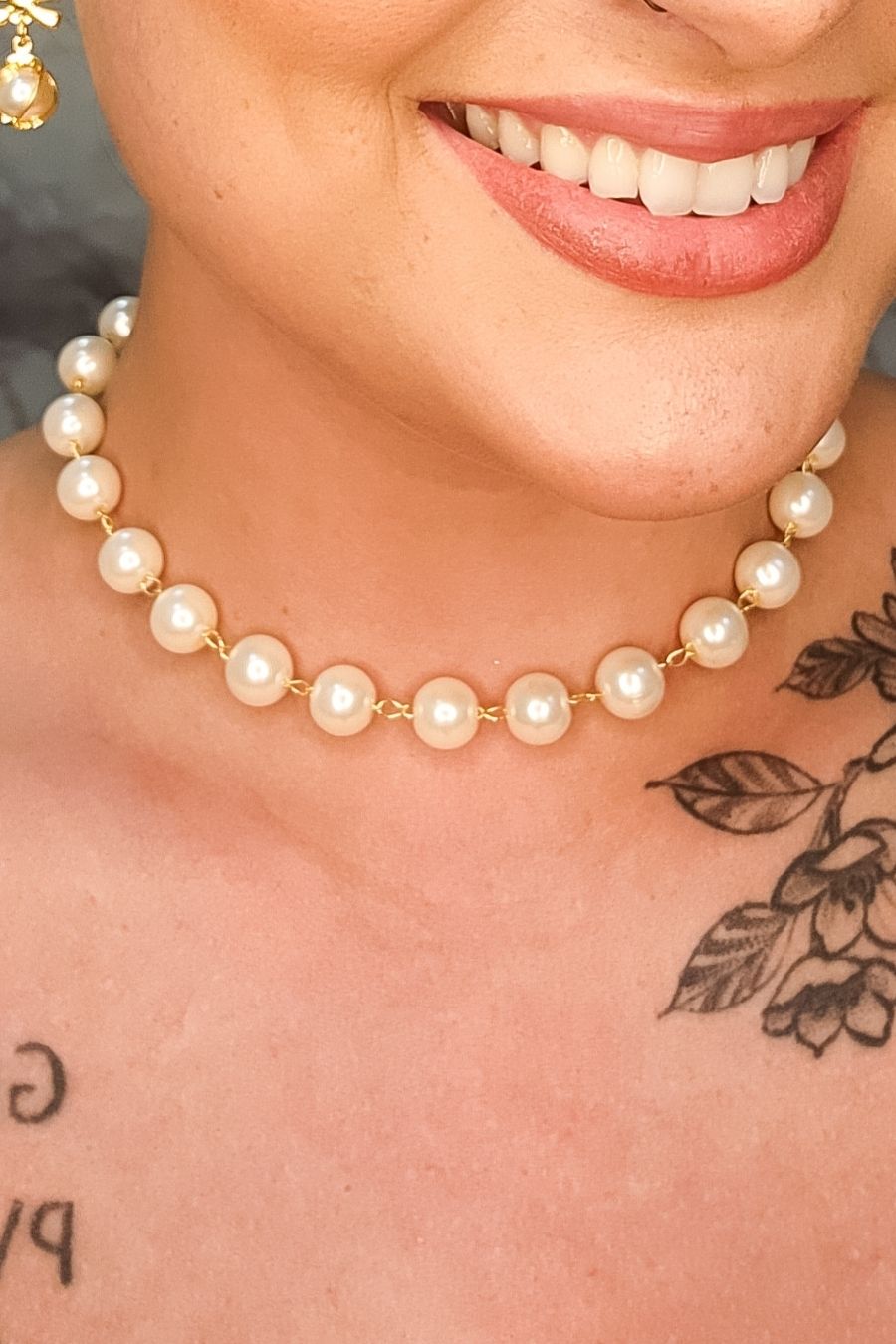 Choker de Pérolas Grandes Banhado em Ouro 18k (CK0018)