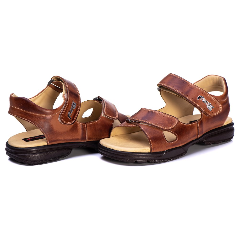 Sandália Masculina Conforto Couro Natural (RT0800MSTNAT)