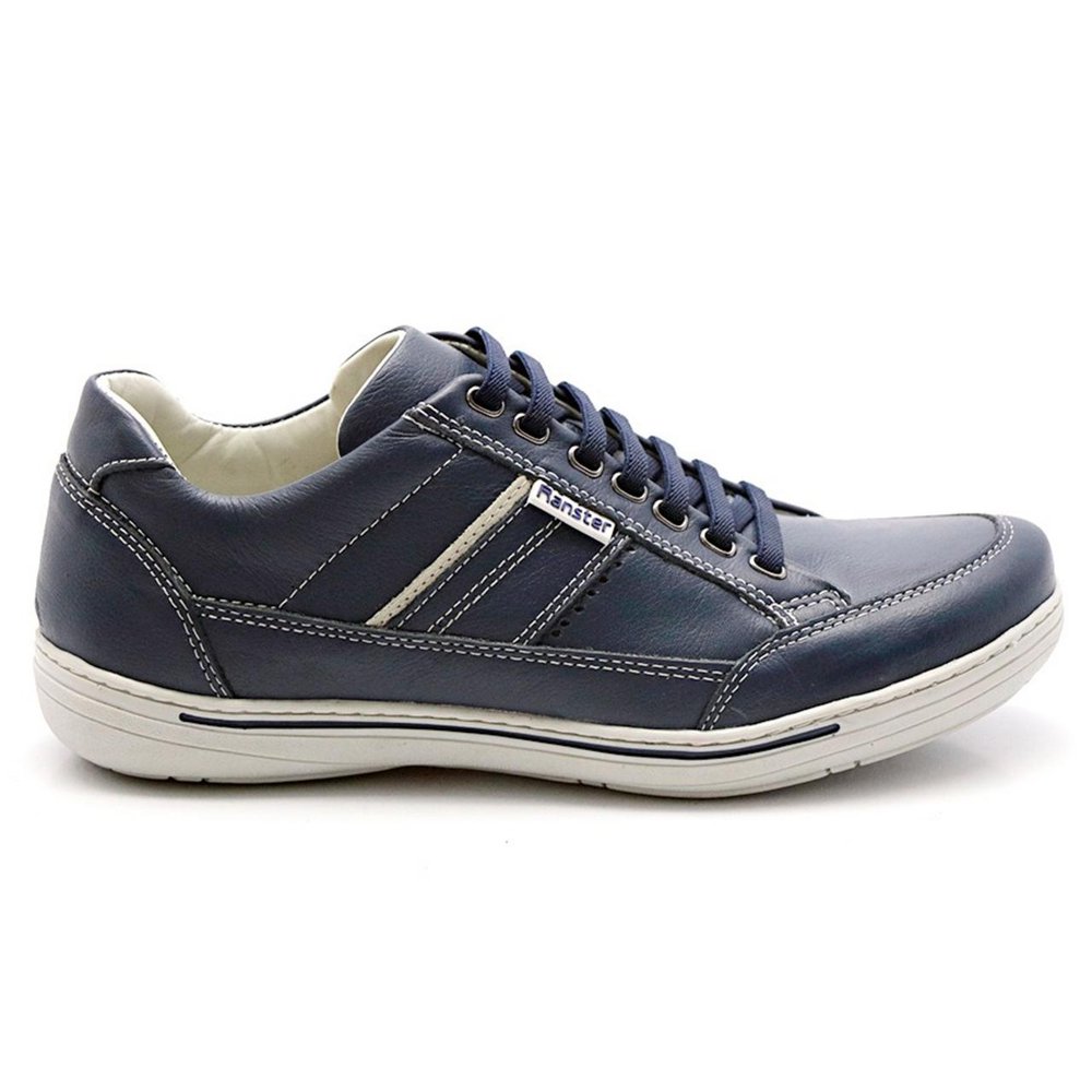 Sapatênis Casual Conforto Couro Azul (RT3008FLOAZU)