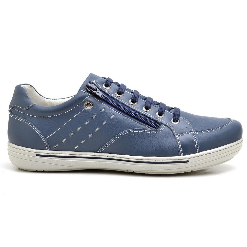 Sapatênis Casual Conforto Couro Azul (RT3009FLOAZU)