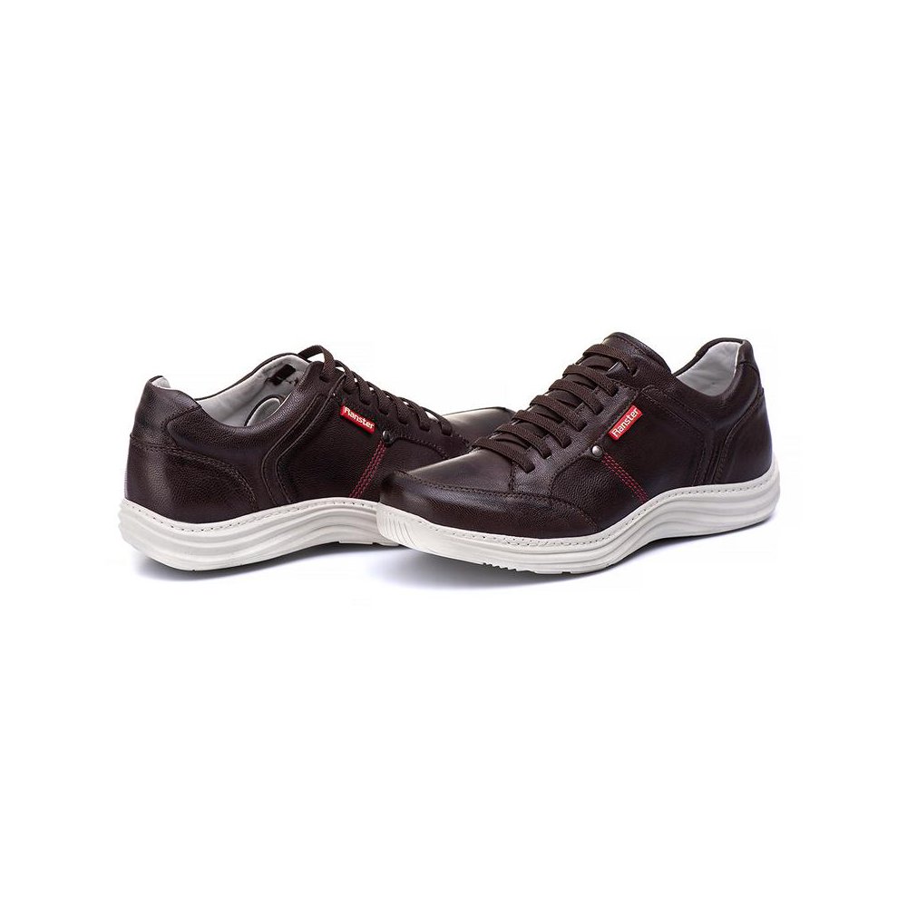 Sapatênis Casual Conforto Couro Marrom (RT3000MSTCFE)