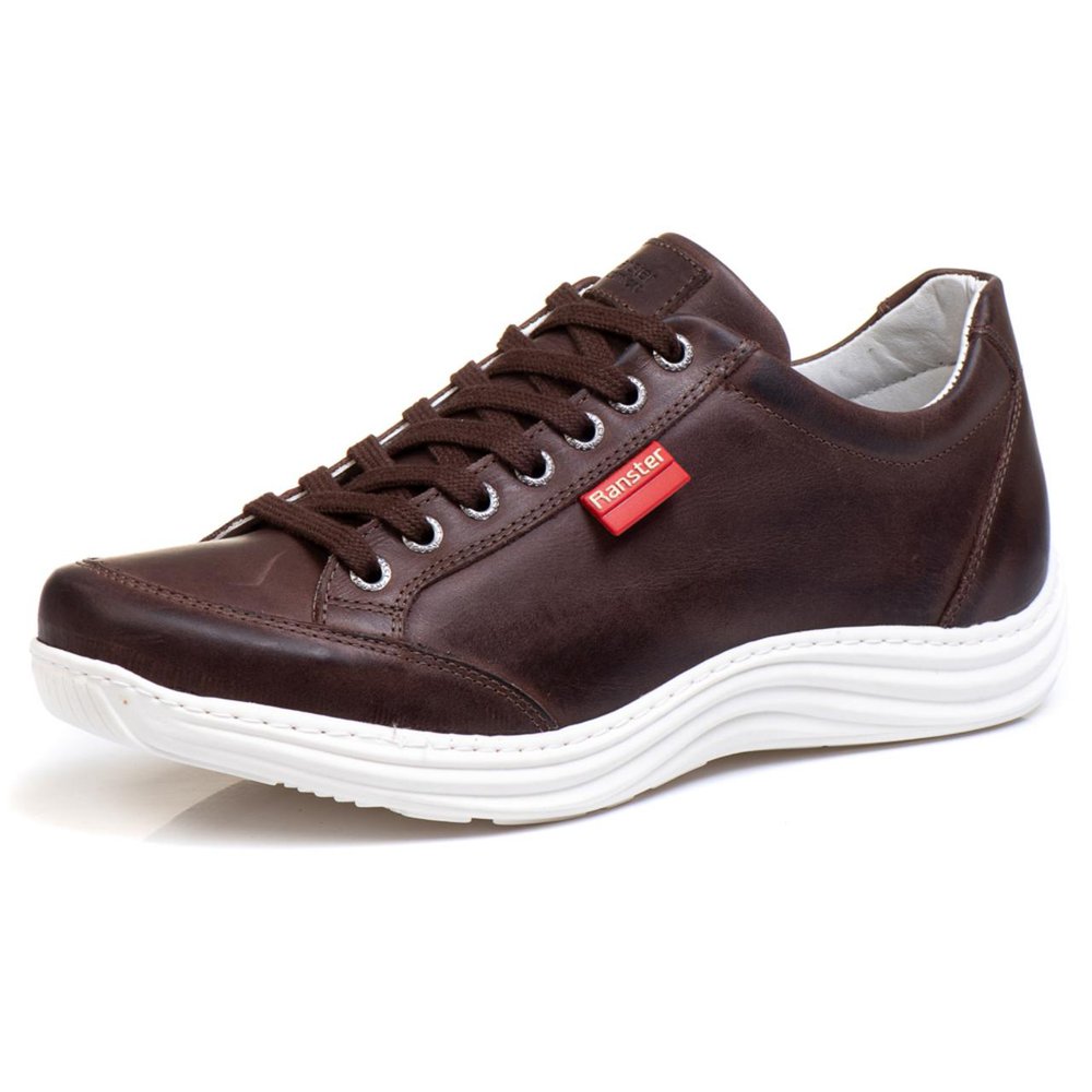 Sapatênis Casual Conforto Couro Marrom (RT3001MSTCFE)