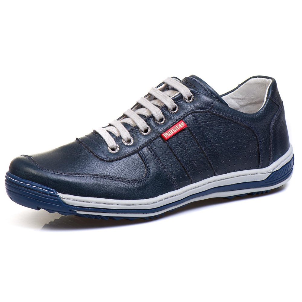 Sapatênis Casual Conforto Couro Azul (RT3002FLOAZU)