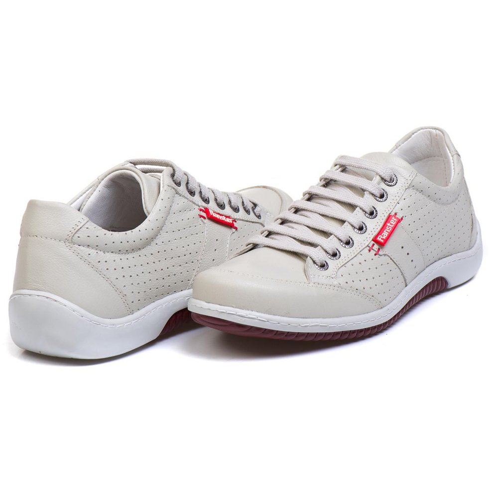 Sapatênis Casual Conforto Couro Off White (RT3016NBKGEL)
